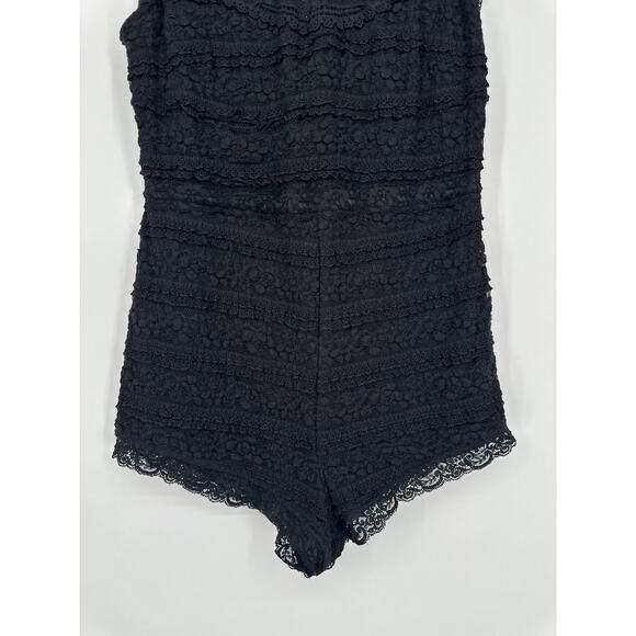 Kimchi Blue Anastasia Playsuit Romper Sheer Lace Floral Mock Neck Teddy Lingerie - Picture 7 of 13